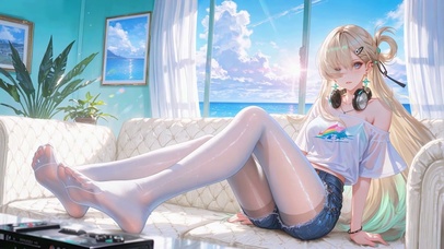 白丝长腿美少女琳奈