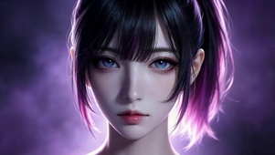 可爱紫发少女
