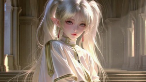 银发精灵二次元美少女