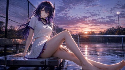 暮色紫发少女