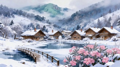 雪桥边的暖屋春芳