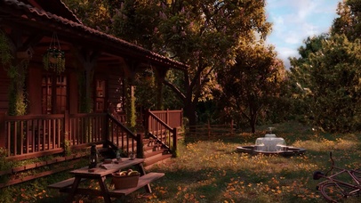 舒适的春天森林门廊