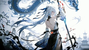 二次元插画女孩循环动画