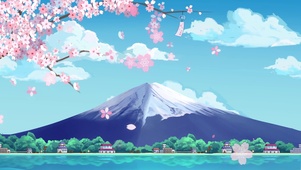 富士山樱花