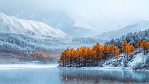美丽的雪景