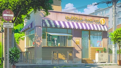 治愈插画街边商店