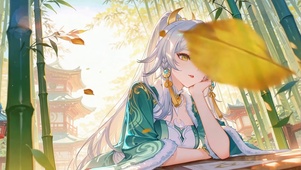 竹林古风银发美少女兹白
