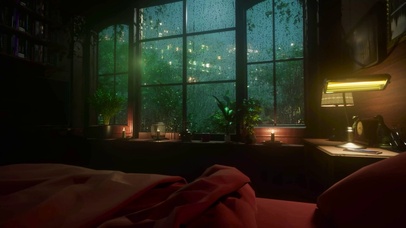 雨夜卧室
