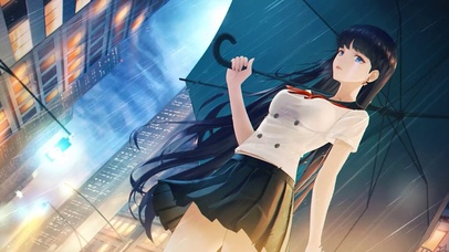 雨天打伞的少女