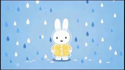 清新极简手绘蓝雨兔兔