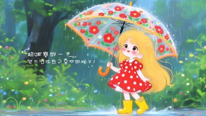 雨中小花伞