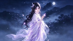 月下紫蝶山间清梦