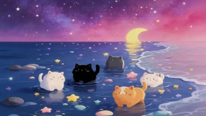 海边可爱猫咪