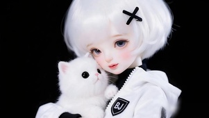 白毛少女的萌宠
