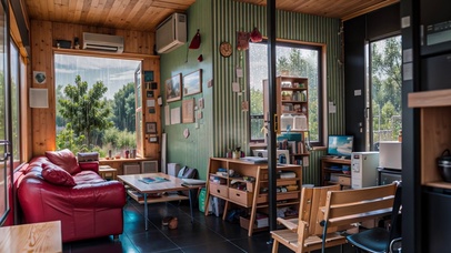 【雨景】郊外的工作室