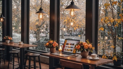 【雨景】雨天的咖啡馆