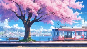 樱花和电车