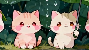 可爱猫咪带鱼屏