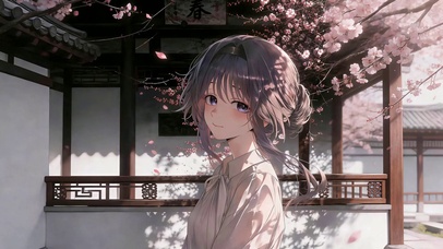 秋樱落闲庭 