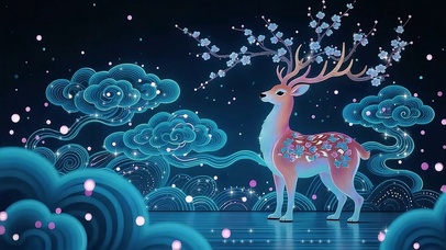 仙鹿踏云来