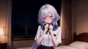 可爱娇羞的女孩