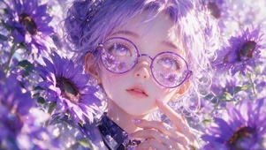 二次元浪漫花海美女壁纸