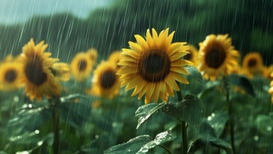 雨中向日葵