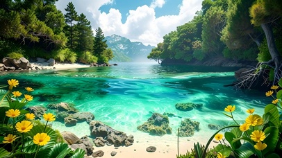 清新治愈溪流山水