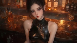 美女眨眼循环动画