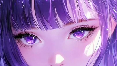紫发少女插画