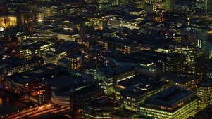4K 高清 伦敦市中心空中夜景