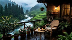 山居听雨