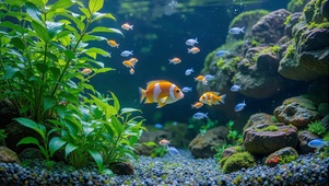 缸中水草鱼群