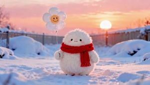 雪地治愈小绒团