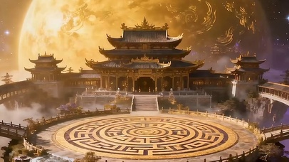 古风山水星球带鱼屏