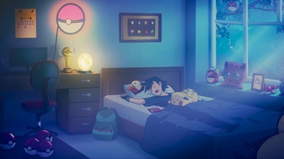 比卡丘和小智的夜晚