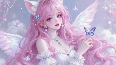 粉翼蝶舞精灵少女