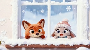 雪中可爱情侣