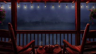 舒适小屋河雨夜