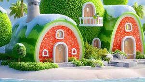 海岛小屋带鱼屏