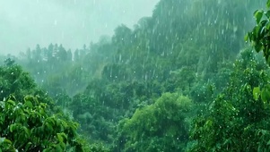 护眼雨天带鱼屏