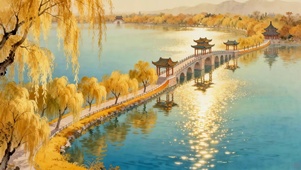 秋天的湖畔