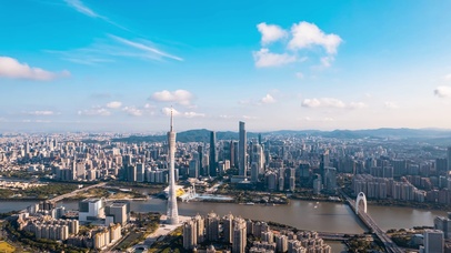 广州城市图蓝天白云广州塔小蛮腰