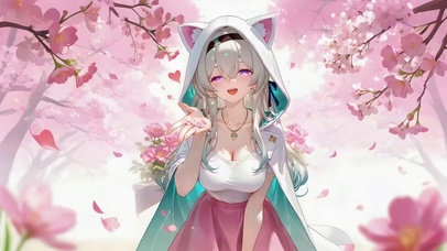 可爱樱花女孩