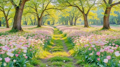 护眼清新公园森林草地