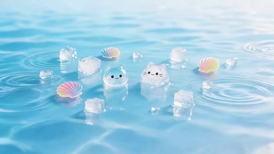 水面水晶猫咪