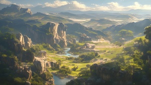 陡峭悬崖山谷