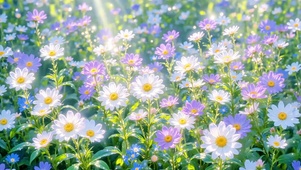被阳光拥抱的小雏菊