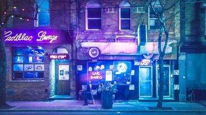 赛博朋克街道-雨夜