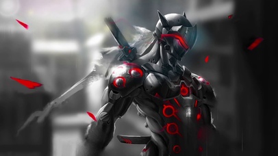 雨中源氏 雨屏保